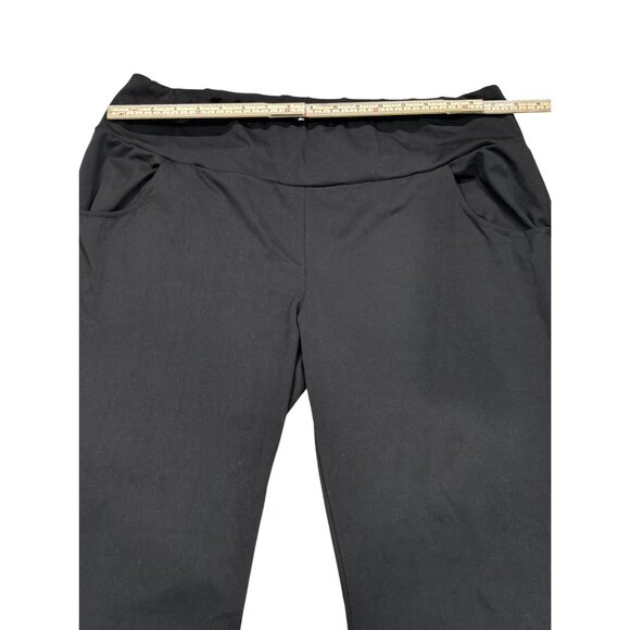 Black Flared Womens Active Pants 3XL Polyester/Elastane Blend With Pockets - Picture 6 of 8